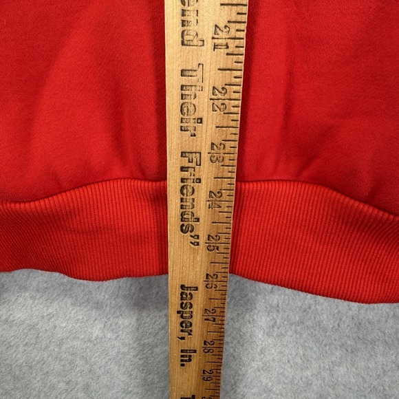 Comfrt Hoodie Sweatshirt Mens Small Red Fleece Pullover Kangaroo Pocket Logo - Picture 8 of 11